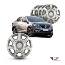 Calota Universal Sandero Logan 2015-2016 | Aro 15 | Jogo com 4 Calotas Prata 