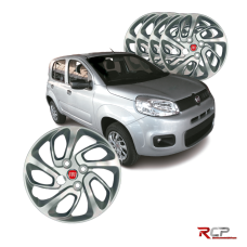 Calota Uno Attractive 2015-2016 | Aro 14 | Fiat | Jogo com 4 Calotas Prata