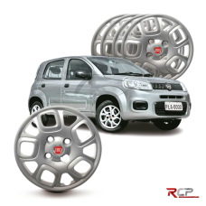 Calota Uno attractive 2016 | Aro 13 | Fiat | Jogo com 4 Calotas Prata