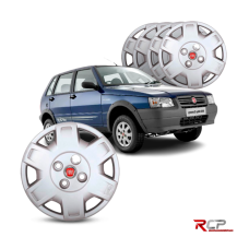Calota Uno way 2008-2012 | Aro 13 | Fiat | Jogo com 4 Calotas Prata