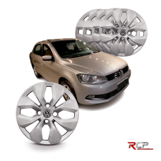 Calota Gol Voyage 2014-2016 | Aro 14 | VW | Jogo com 4 Calotas Prata