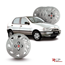 Calota Enzo| Aro 14 | Fiat | Jogo Com 4 calotas prata 