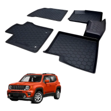 TAPETE TIPO BANDEJA 4P PRETO MOD. JEEP RENEGADE 2015 (5 PEÇAS)