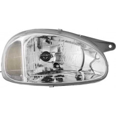 FAROL GM H4 CORSA 00>02/CLASSIC 01>10 LE COM PISCA CRISTAL/CARCAÇA CINZA