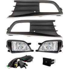 KIT FAROL AUXILIAR DE NEBLINA VW H8 GOL/VOYAGE G6 13> GRADE FRISO CROMADO