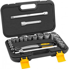 JOGO CATRACA DE SOQUETES ESTRIADOS ENCAIXE 1/2" 8MM A 32MM 22 PEÇAS