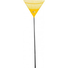 VASSOURA PLASTICA PARA GRAMA 24 DENTES COM CABO