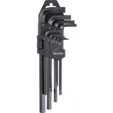 JOGO DE CHAVES ALLEN CURTAS DE 1,5 MM A 10 MM COM 9 PEÇAS