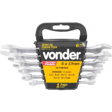 JOGO DE CHAVES FIXAS 6 MM A 17 MM COM SUPORTE PLASTICO