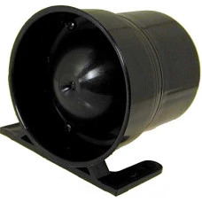 SIRENE PIEZOELETRICA 12V 6 TOQUES 115DB PRETA BASE FIXA MULTISOM