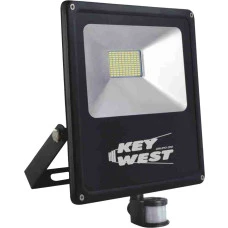 REFLETOR HOLOFOTE LED 100W SLIM C/ SENSOR BRANCO FRIO BIVOLT