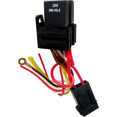 2 MINI RELE 24V REVERSOR C/ SOQUETE/CHICOTE/FUSIVEL 5 TERMINAIS 40/30A