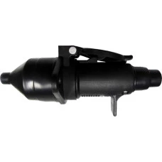 TOMADA ELETRICA P/ ENGATE REDONDA 7 POLOS COMPLETA NYLON PRETO 12/24V