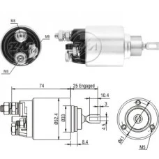 Rele Motor Partida 12V Citroen Fiat Peugeot