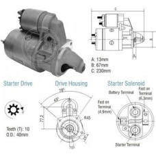 Motor Partida 12V 0,8Kw Fiat 147 Elba Fiorino Panorama Uno