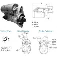 Motor Partida 12V 2.2Kw Osgr Kia Besta 2.7