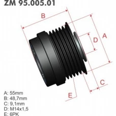 Polia Decoupler Chrysler Pacifica Voyager Corolla Matrix