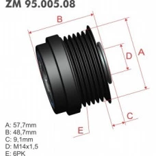Polia Decoupler Jeep Liberty 2.4 2.8 Wrangler 2.0 2.4