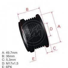 Polia Oap Alternador Mb Vario 612D 812D Ssangyong Actyon