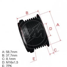 Polia Oap Alternador Ranger Transit Lr Defender Hilux