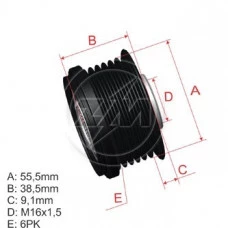 Polia Oap Alternador Blazer S10 Frontier Seat Ibiza Fox Polo
