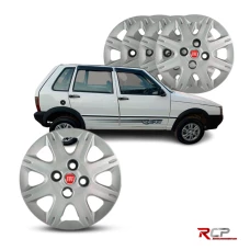 Calota Uno Way Economy 2008-2009 | Aro 13 | Fiat | Jogo com 4 Calotas Prata