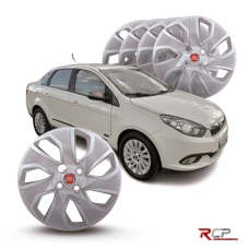 Calota Grand Siena 2014 2015 | Aro 13 | Fiat | Jogo com 4 Calotas Prata