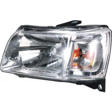 FAROL FIAT H4 UNO ECONOMY/FURGAO/FIORINO 04> LD COM PISCA/MASCARA METALIZADA