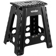 BANQUETA PLASTICA DOBRAVEL PRETA ALTURA 450MM