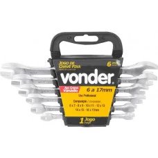 JOGO DE CHAVES FIXAS 6 MM A 17 MM COM SUPORTE PLASTICO